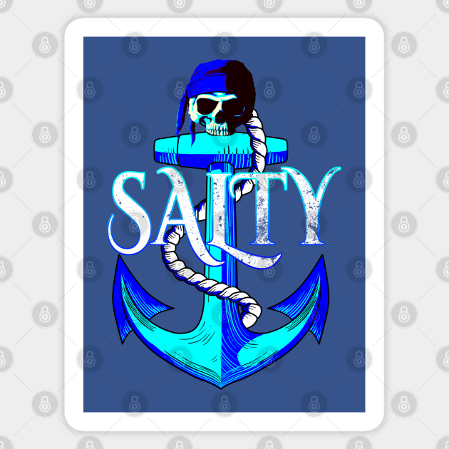 Salty Pirate Anchor Nautical - Salty - Sticker