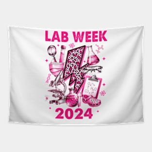 Pink Retro Lab Week 2024, Medical Lab Science, Lab Tech Team Tapestry