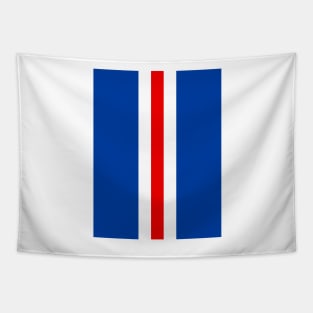 Retro Rangers Vertical Bar Stripes Blue, White, Red Tapestry