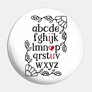 Love Alphabet Pin