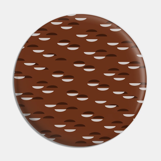 Brown Mid Century Modern Semi-Circle Design Pin by Obstinate and Literate