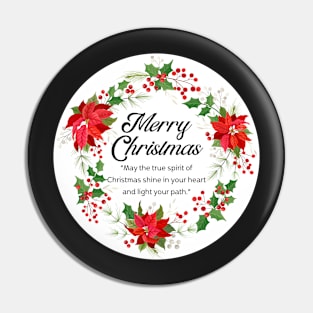 Merry Christmas Round Sticker 18 Pin