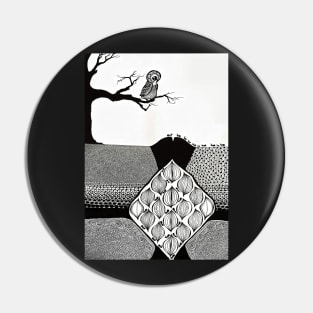 Owl and Ant Colony Pin