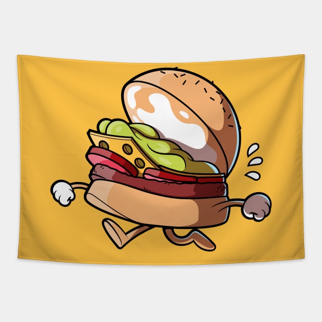 Running Burger! Tapestry by pedrorsfernandes