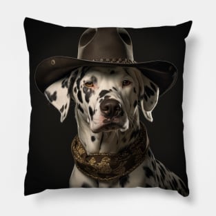 Cowboy Dog - Dalmatian Pillow