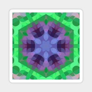 Retro Mandala Flower Purple and Green Magnet