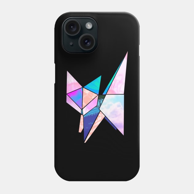 Origami Vaporwave Cat mk.2 Phone Case by ramonavirus