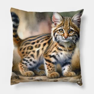 Pixie-bob Watercolor Kitten - Cute Kitties Pillow