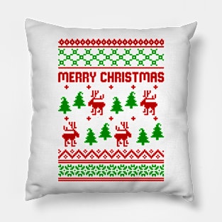 Merry Christmas Ugly Sweater T-Shirt Pillow