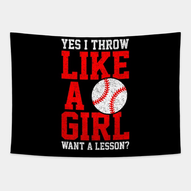 Play Girl Softball Player Tapestry by Magic Ball