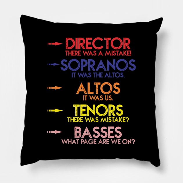 Funny Music Choir Singing Men Kids Choir Joke Pillow by ProfessionalDesigns