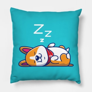 Cute Corgi Sleeping Cartoon Pillow