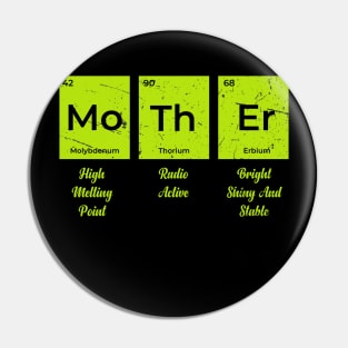 Womens Mother Periodic Table Elements of a Mother's Day Pin