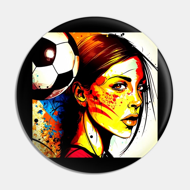 Soccer Player Graffiti Art Splash Paint Pin by MaystarUniverse