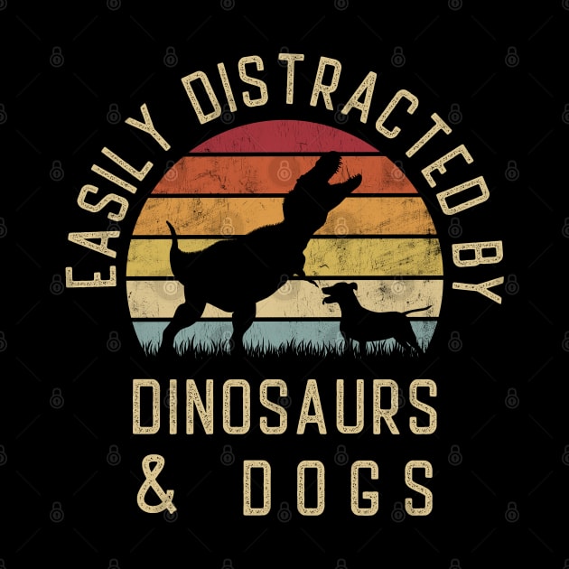 Easily distracted by Dinosaurs and dogs I heart Dinosaur dog by sports_hobbies_apparel