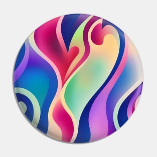 Multicolor Heart Flame Abstract Pin