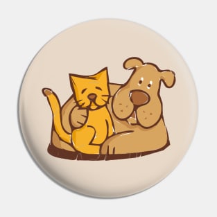 Cat and Dog Cuddling together Pin