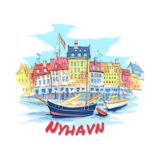 Nyhavn of Copenhagen, Denmark T-Shirt