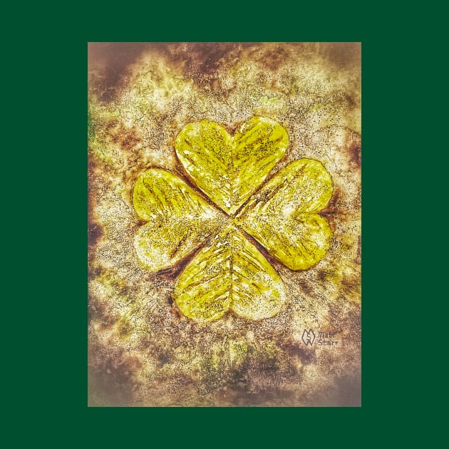 Lucky Four-Leaf Clover in Grunge by Matt Starr Fine Art