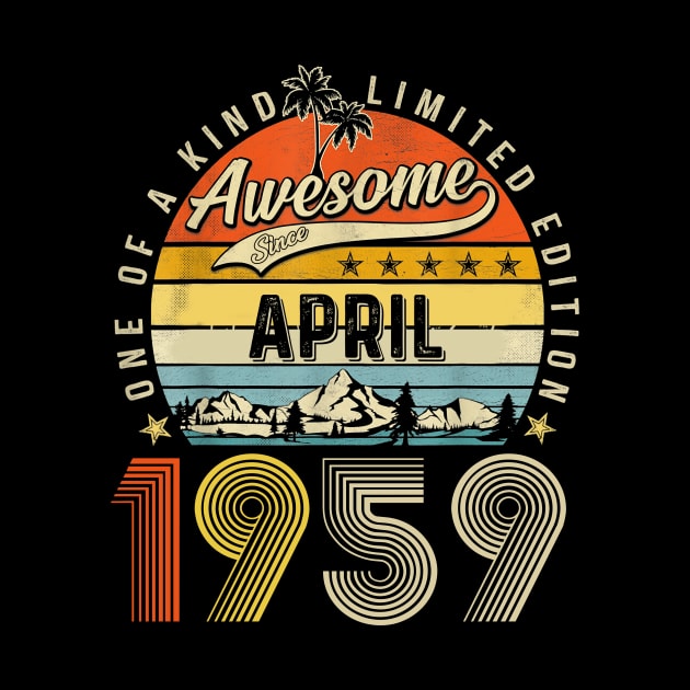 Awesome Since April 1959 Vintage 64th Birthday by cogemma.art