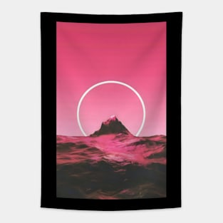 Synthwave vaporwave mountain Tapestry