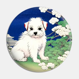 Cute Maltese Terrier Maltese Mom with Adorable Dog Pin