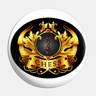 Chess Shield with Colorful King Pin