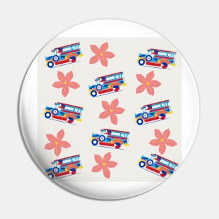 Philippine Jeepney and Sampaguita Pin