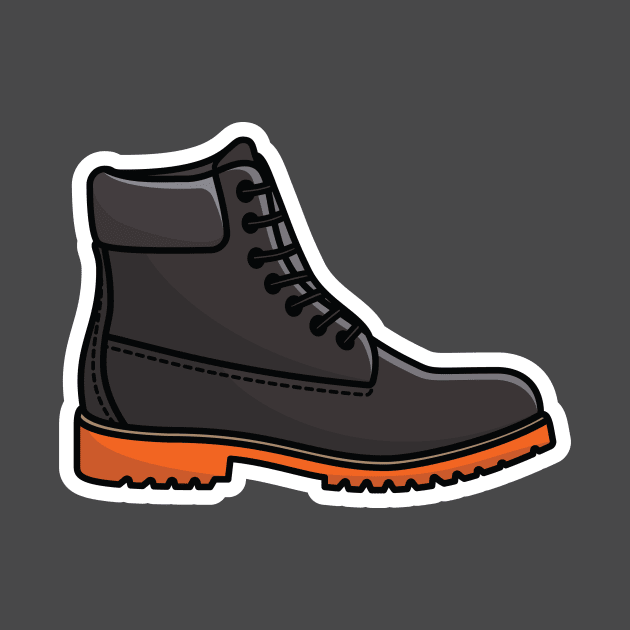 Traveling Shoe Sticker vector icon illustration. Fashion object icon design concept. Boys outdoor sports shoes sticker vector design with shadow. by AlviStudio