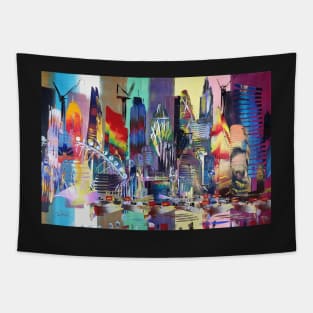 London Cityscape Skyline Abstract 625 Tapestry