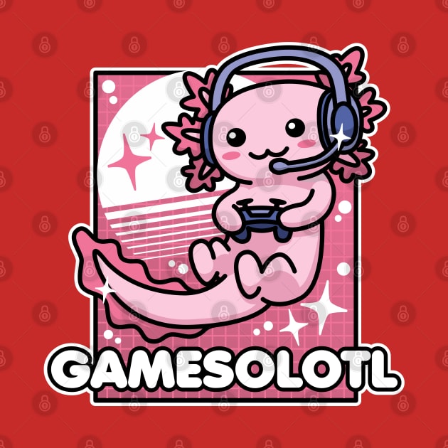 Gamesalotl Cute Kawaii Axolotl Gamer by DetourShirts