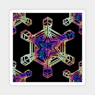 Snowflake on Black Magnet