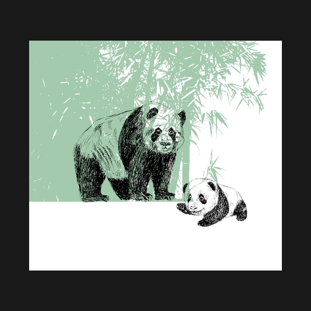 panda family print by rachelsfinelines