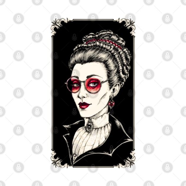 Timeless Elegance: Red Accents Portrait by ALM Artbox