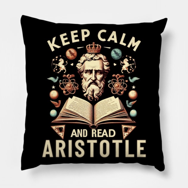 Aristotle art and quote for stoicism lovers Pillow by CachoGlorious