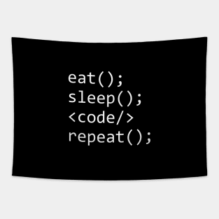 Eat Sleep Code Repeat Tapestry