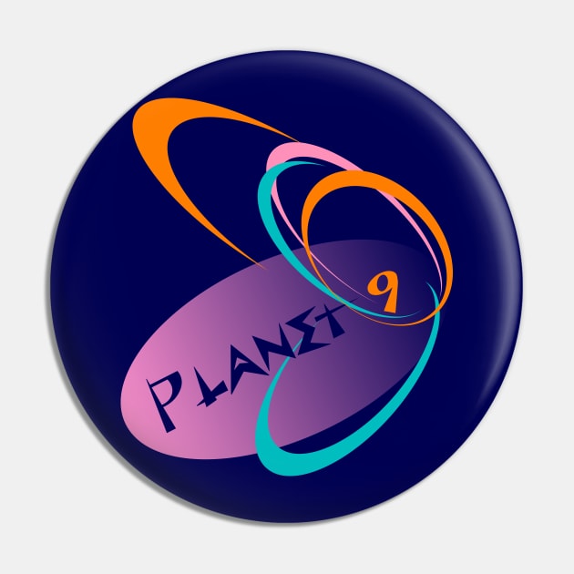 Planet Nine 1950s Logo Pin by beethovenday