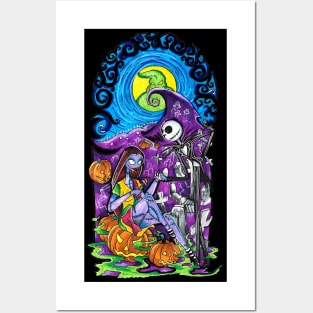 Jack Skellington and Zero Nightmare Before Christmas Inspired Art Print  Potser 