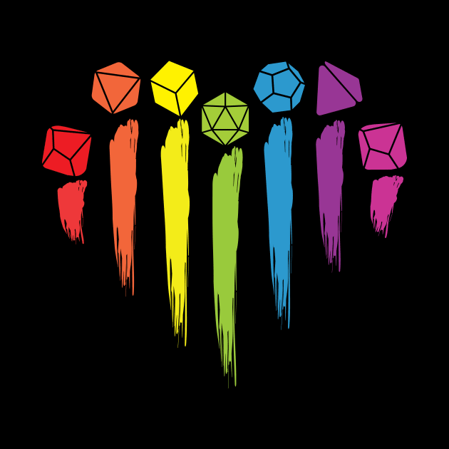 D&D Rainbow Pride Dice Heart by Sunburst