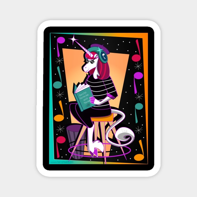 Jazz the Beatnik Unicorn Magnet by Fad-Artwork