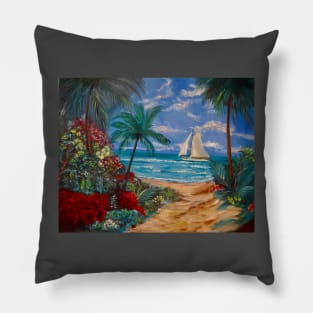 path to the Beach Hawaii Pillow