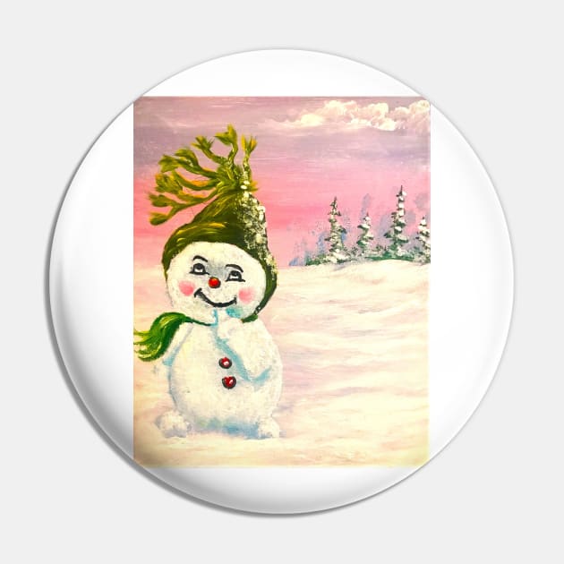 Cute Snowman Pin by Allison Prior Art