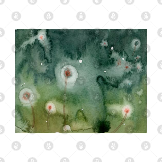 Abstract Watercolour Dandelions by DesignScape by Janessa