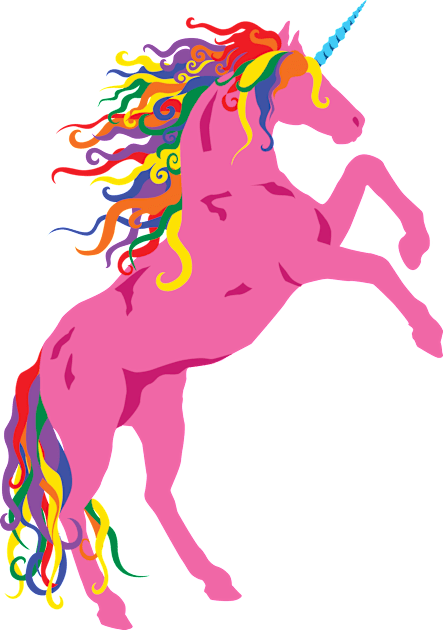 Rainbow Maned Pink Pride Unicorn Kids T-Shirt by PeregrinusCreative