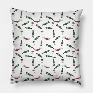 Pattern of red wine in white background Pillow