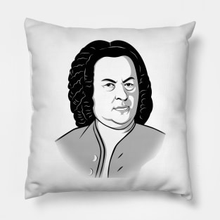 Johann Sebastian Bach in cartoon style Pillow