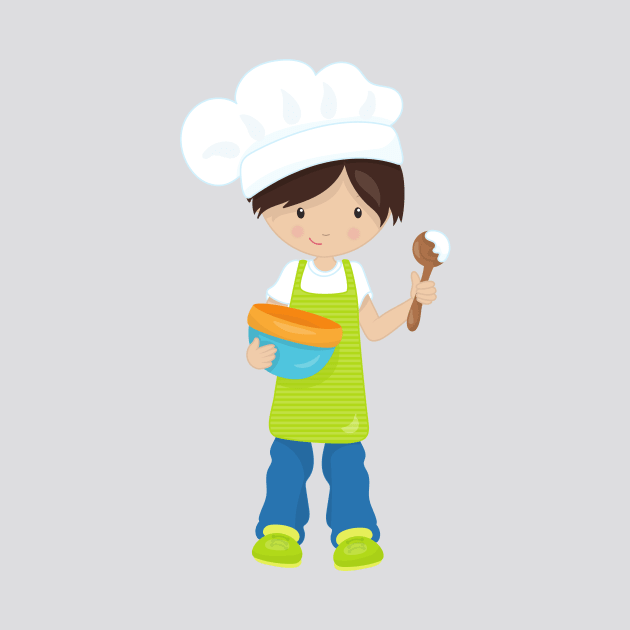 Baking, Baker, Bakery, Apron, Cute Boy, Brown Hair by Jelena Dunčević