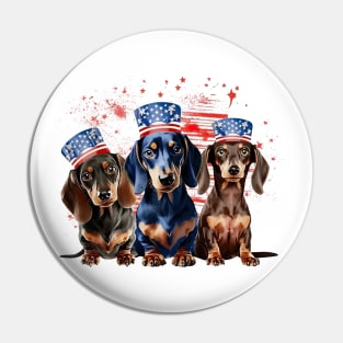 4th of July Dachshund Dogs #5 Pin