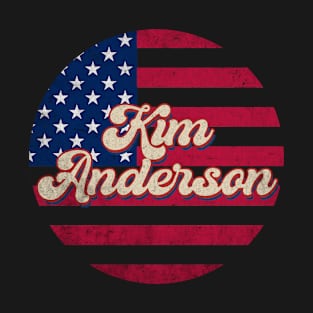 Vintage Kim Proud Name Personalized American Flag T-Shirt