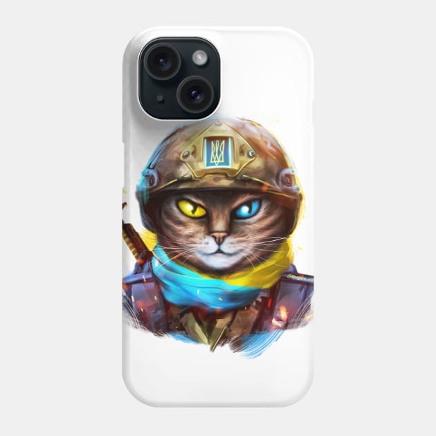 Cat Ukrainian Soldier Phone Case by Marysha_art